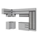 Ver imagem 4 de Cozinha Modulada 15 Peças 11 Aéreos 3 Balcões 1 Cristaleira Nara CabeCasa MadeiraOriginals Cinza