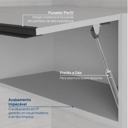 Cozinha Modulada 15 Peças 11 Aéreos 3 Balcões 1 Cristaleira Nara CabeCasa MadeiraMadeira - 11