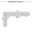Ver imagem 7 de Cozinha Modulada 15 Peças 11 Aéreos 3 Balcões 1 Cristaleira Nara CabeCasa MadeiraOriginals Cinza