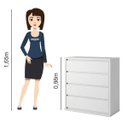 Ver imagem 4 de Cômoda 4 Gavetas Branca Paris Bianchi Móveis