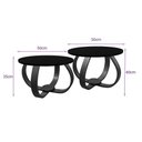 Ver imagem 2 de Conjunto Mesa de Centro e Lateral Pés Cebola Branco e Preto