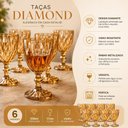 Ver imagem 7 de Jogo 6 Tacas Vidro Diamante Amber Metalizada 330ml Conjunto Ambar Canelado Bebidas Drinks Luxo Decor