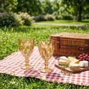 Ver imagem 4 de Jogo 6 Tacas Vidro Diamante Amber Metalizada 330ml Conjunto Ambar Canelado Bebidas Drinks Luxo Decor