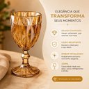 Ver imagem 3 de Jogo 6 Tacas Vidro Diamante Amber Metalizada 330ml Conjunto Ambar Canelado Bebidas Drinks Luxo Decor