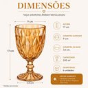 Ver mais imagens de Jogo 6 Tacas Vidro Diamante Amber Metalizada 330ml Conjunto Ambar Canelado Bebidas Drinks Luxo Decor