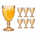Ver imagem 1 de Jogo 6 Tacas Vidro Diamante Amber Metalizada 330ml Conjunto Ambar Canelado Bebidas Drinks Luxo Decor