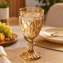 Ver imagem 5 de Jogo 6 Tacas Vidro Diamante Amber Metalizada 330ml Conjunto Ambar Canelado Bebidas Drinks Luxo Decor