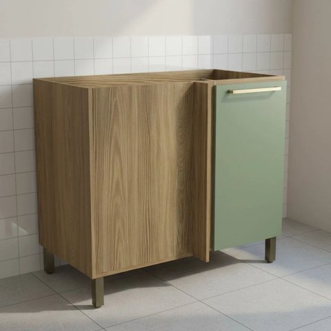 Armário de Cozinha Balcão de Canto 1 Porta 52x98cm com Pés Botanic Kappesberg