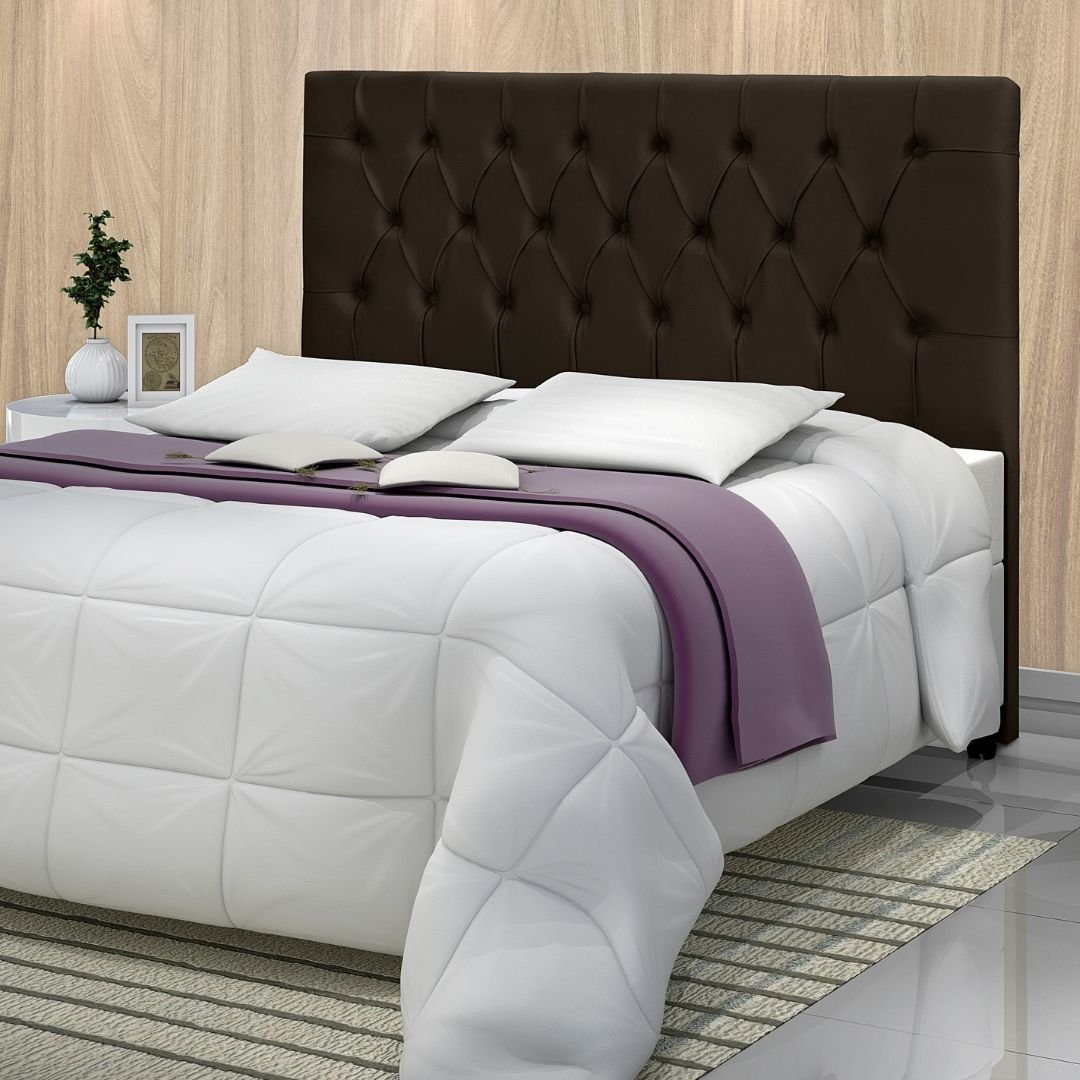 Cabeceira Barcelona Elegante Confortável Sued Várias Cores:king/marrom ...