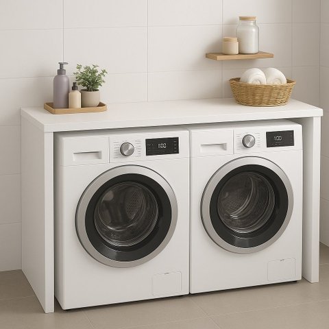 Bancada para Embutir Máquinas Lavanderia Lava e Seca