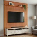 Ver imagem 1 de Rack com Painel Ripado TV até 75 Polegadas Madeira Maciça Aloe Ananda CabeCasa MadeiraOriginals