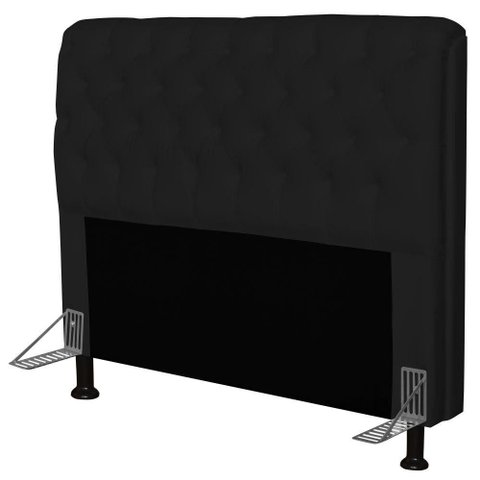 Cabeceira Paris Box Casal 195cm Paris Corino Preto