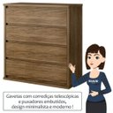 Ver imagem 5 de Cômoda 4 Gavetas Ébano Paris Bianchi Móveis