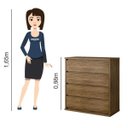 Ver imagem 4 de Cômoda 4 Gavetas Ébano Paris Bianchi Móveis