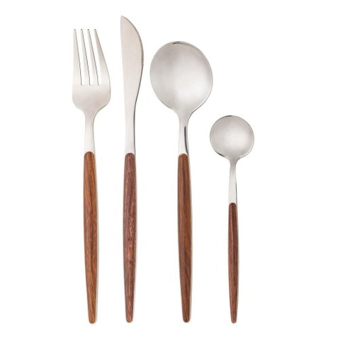 Faqueiro 24 Pçs Aço Inox C/ Cabo em Estampa Maira Organic