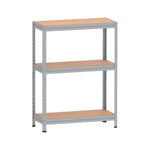 ESTANTE DE AÇO PESADA 125X92X40 3 PRAT. MAD. PANDIN - CINZA EPP1250X400 PRAT MAD
