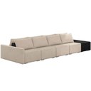 Ver imagem 1 de Sofá Ilha Modular para Sala 392cm com Puff Dublin K01 Linho Bege e Sintético Preto - Lyam Decor