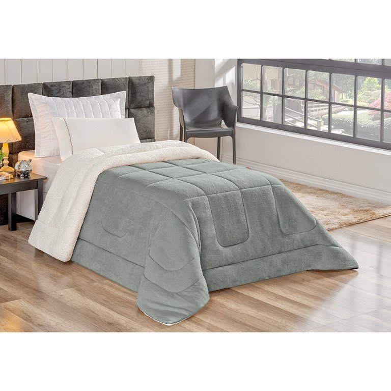 Coberdrom Soft Solteiro 1pç:cinza