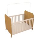 Ver imagem 1 de Berço Americano Sueño com Rodízios 100% Mdf Branco Brilho/amêndoa - Panorama Móveis
