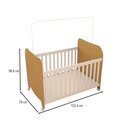 Ver imagem 4 de Berço Americano Sueño com Rodízios 100% Mdf Branco Brilho/amêndoa - Panorama Móveis