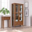 Ver imagem 1 de Conjunto Cristaleira 2 Portas 4 Prateleiras 1 Gaveta e Mesa Lateral Espresso Móveis