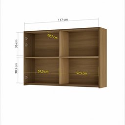 Armário Aéreo Modular 2 Portas Rainha 120cm Ripado 100% Mdf - Nesher - 2
