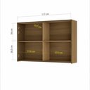 Ver imagem 4 de Armario de Cozinha Aereo Modular 2 Portas 120cm Ripado MDF - Nesher