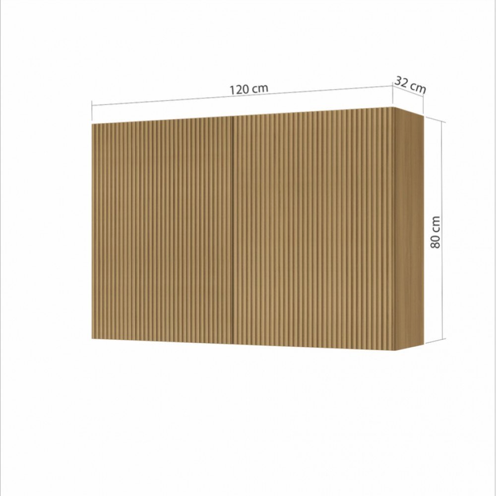 Armario Aereo 2 Portas Nesher Rainha 120cm Ripado 100% Mdf - 3