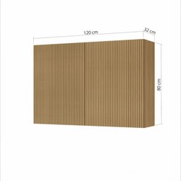 Armário Aéreo Modular 2 Portas Rainha 120cm Ripado 100% Mdf - Nesher - 3