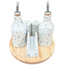 Kit Galheteiro Porcelana Branca Decorada Arabescos:6 Peças - 2