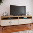 Ver imagem 1 de Rack para Sala de Tv 75 Pol 160 Cm 4217 Carvalho Off White Arly