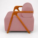 Ver imagem 3 de Kit Poltrona Decorativa Chloe com Puff Dalilla para Sala Moderna Confortável Bouclé Rose Premium