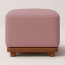 Ver imagem 2 de Kit Poltrona Decorativa Chloe com Puff Dalilla para Sala Moderna Confortável Bouclé Rose Premium