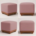 Ver imagem 7 de Kit Poltrona Decorativa Chloe com Puff Dalilla para Sala Moderna Confortável Bouclé Rose Premium