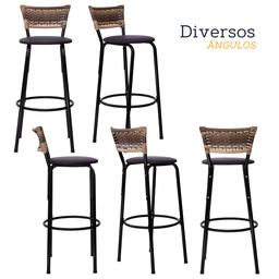 Banco para Bancada Banqueta Alta Cappuccino Balcão Cozinha Bistrô Área Gourmet Churrasqueira - 4