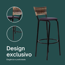 Ver imagem 4 de Banco para Bancada Banqueta Alta Cappuccino Balcão Cozinha Bistrô Área Gourmet Churrasqueira