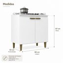 Ver imagem 4 de Balcão Cozinha Cooktop Iara 2 Portas Branco Multiuso