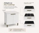 Ver imagem 5 de Balcão Cozinha Cooktop Iara 2 Portas Branco Multiuso