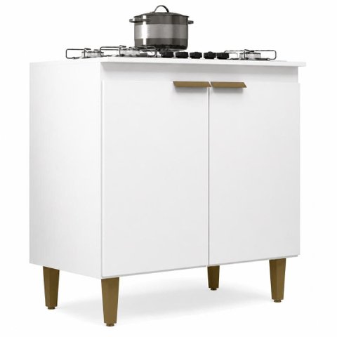 Balcão Cozinha Cooktop Iara 2 Portas Branco Multiuso