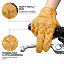 Ver imagem 4 de Luva de Couro Dedo Inteiro para Motociclista Amarela Touch Screen