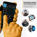 Ver imagem 5 de Luva de Couro Dedo Inteiro para Motociclista Amarela Touch Screen
