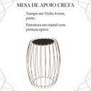 Ver imagem 3 de Mesa Apoio Lateral 43 Cm Tampo Vidro Preto Base Metal Cobre Nacc