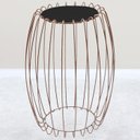 Ver imagem 2 de Mesa Apoio Lateral 43 Cm Tampo Vidro Preto Base Metal Cobre Nacc