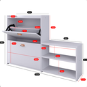 Ver mais imagens de Sapateira Organizadora com Banco 2 Portas Milano - Branco