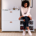 Ver imagem 3 de Sapateira Organizadora com Banco 2 Portas Milano - Branco