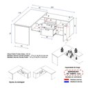 Ver imagem 3 de Escrivaninha com Balcão Lateral 170cm 1 Porta 2 Gavetas Flex Multimóveis CR25308