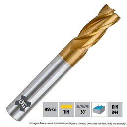 Fresa Topo Reto Hss-co - 5,5mm - Múltiplos Cortes Ems - 802/1 Curta - Din 844 N Tin - Osg - 1