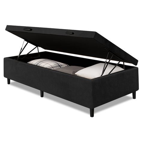 Cama Box com Baú Solteiro Prince Preto