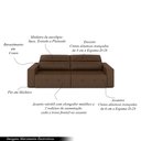 Ver imagem 4 de Sofá Retrátil 3 Lugares 224cm 2 Módulos Nero Couro Manchado G52 - Gran Belo
