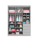 Ver imagem 6 de Conjunto Infantil Jade 3 Portas Giratórias 4 Gavetas MDF Cinza Sallar Home